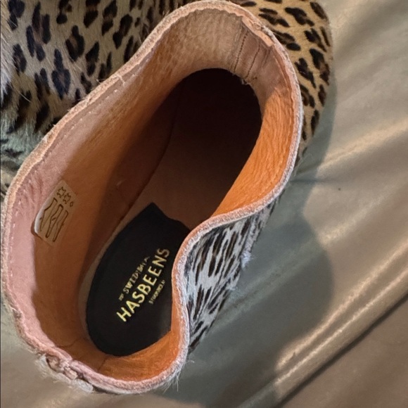 Swedish Hasbeens Leopard Calf Hair Clog Booties Handmade NWT $470 Size 6.5/37 - Picture 7 of 8